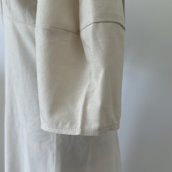 Commense Cotton and Linen Button Front Knotted Long Dress - Picture 9 of 13